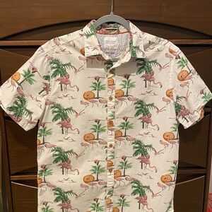 Denim & Flower Flamingo and Palm Print Shirt